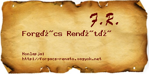Forgács Renátó névjegykártya