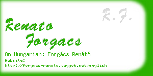 renato forgacs business card